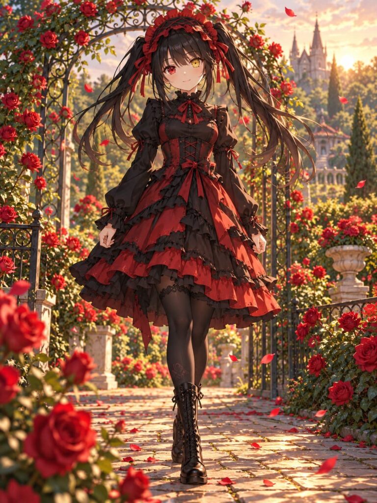 Fondo de pantalla kurumi jardin de rosas