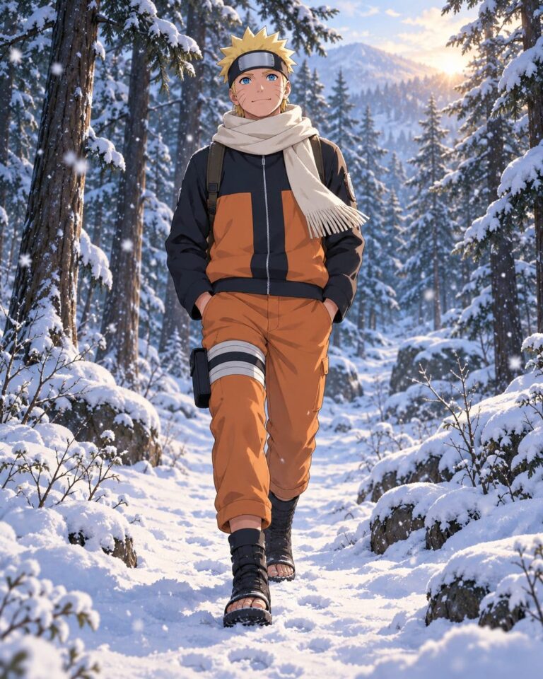 Fondo de pantalla naruto bosque nevado