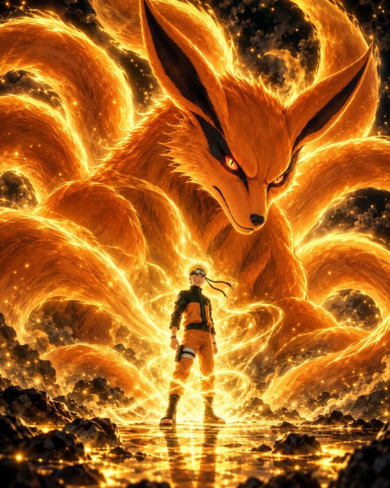 Fondo de pantalla naruto kurama dorado