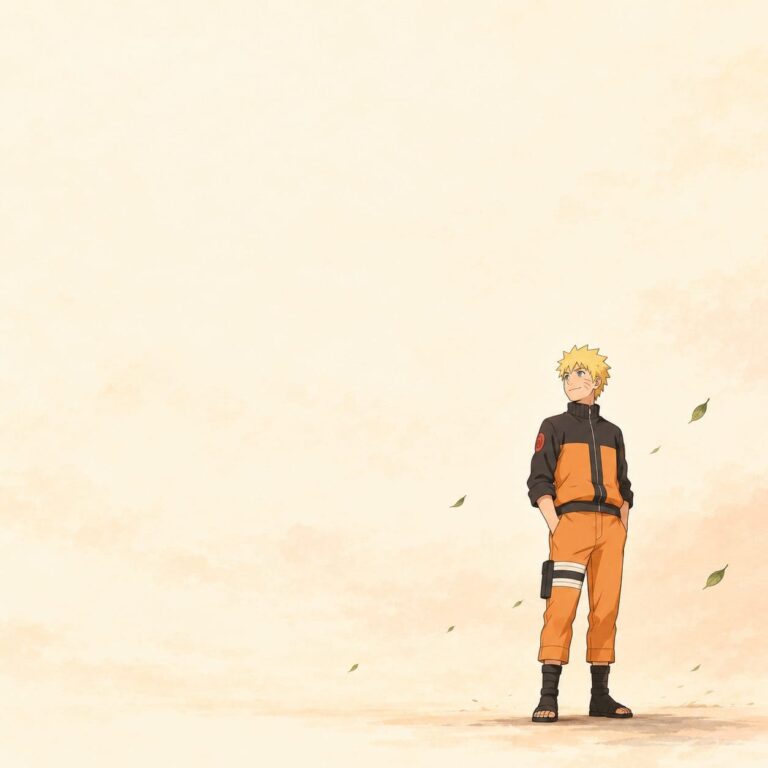 Fondo de pantalla naruto minimalista crema