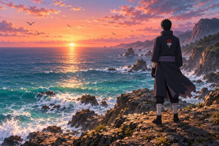 Fondo de pantalla obito costa amanecer
