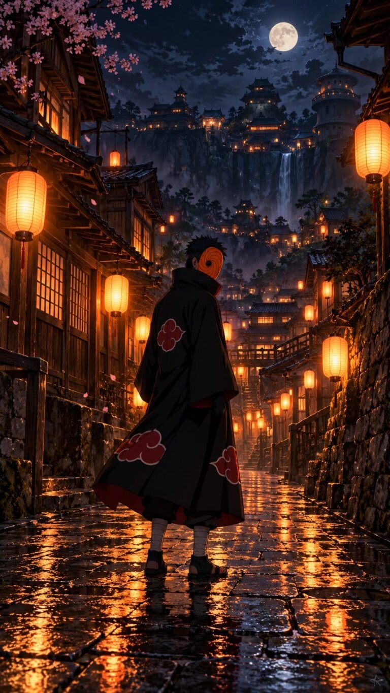 Fondo de pantalla obito faroles nocturnos