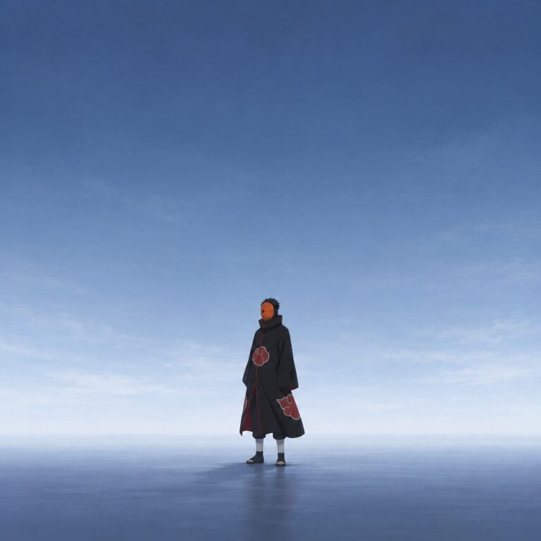 Fondo de pantalla obito minimalista azul gris