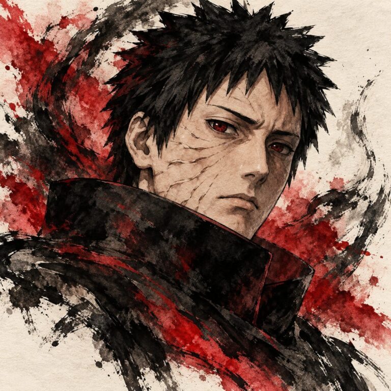 Fondo de pantalla obito tinta acuarela