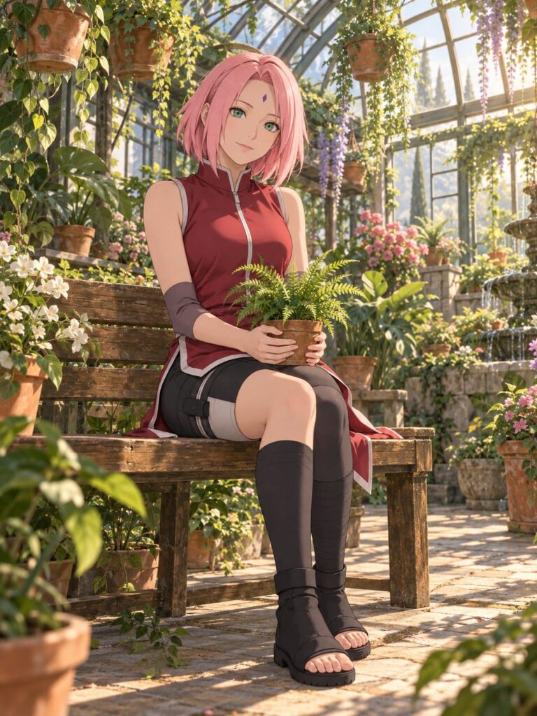 Fondo de pantalla sakura invernadero verde