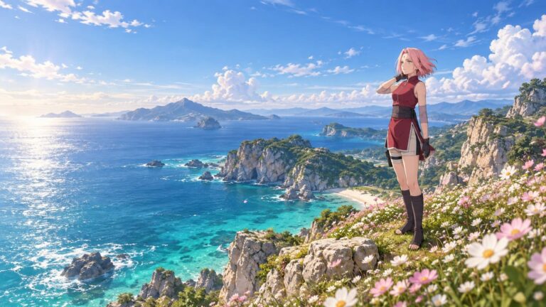 Fondo de pantalla sakura mar