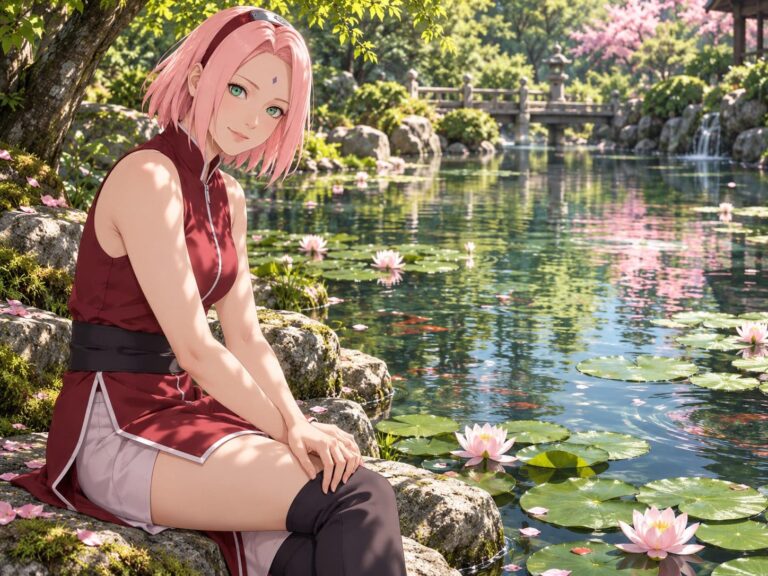 Fondo de pantalla sakura nenufares