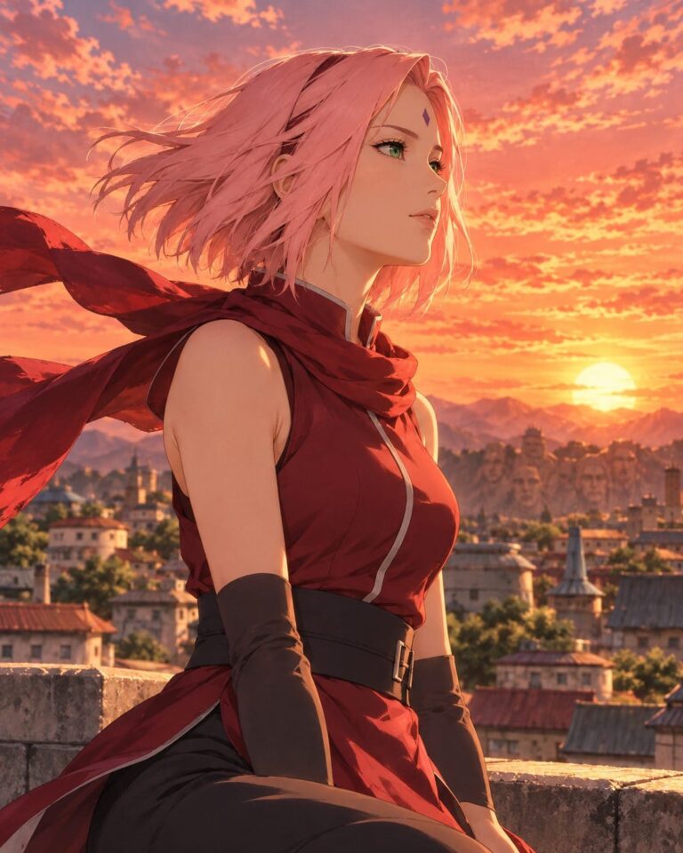 Fondo de pantalla sakura viento atardecer