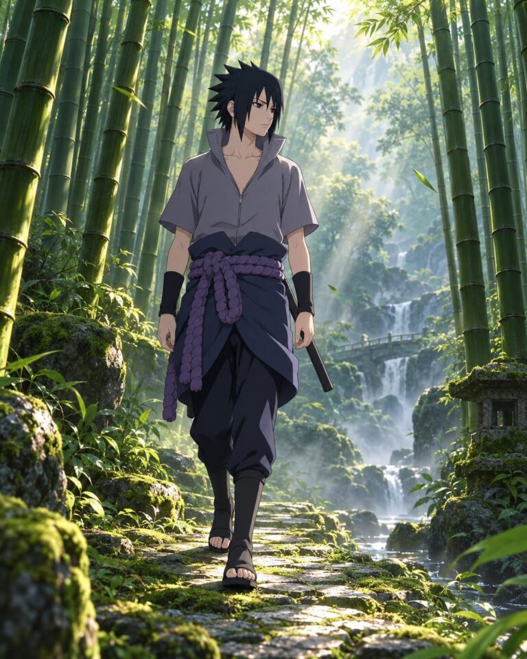 Fondo de pantalla sasuke bosque bambu