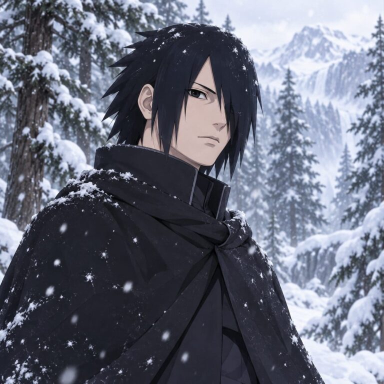 Fondo de pantalla sasuke bosque nevado