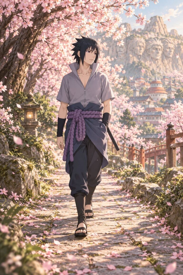 Fondo de pantalla sasuke cerezos