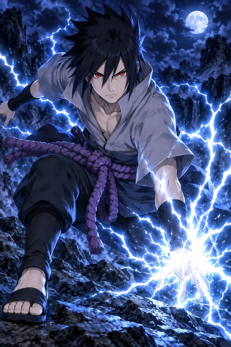Fondo de pantalla sasuke chidori azul