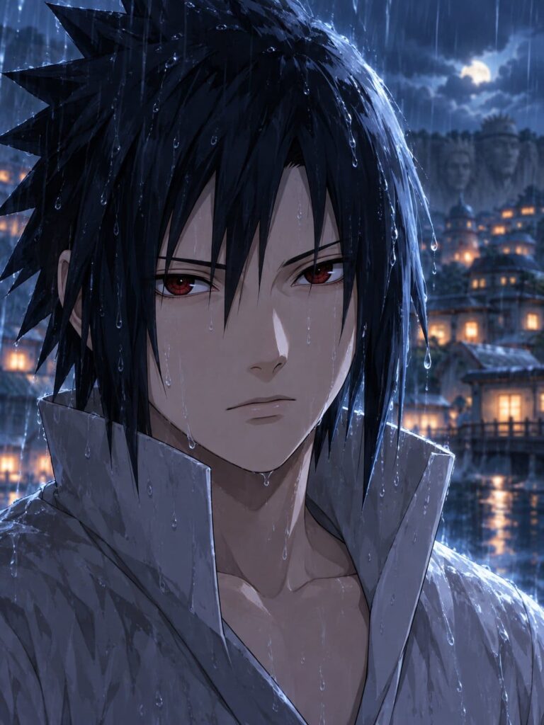 Fondo de pantalla sasuke lluvia