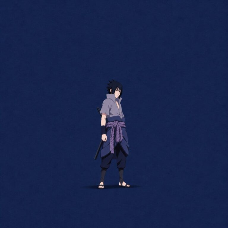 Fondo de pantalla sasuke minimalista azul