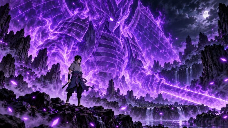 Fondo de pantalla sasuke susanoo violeta