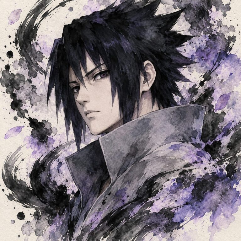 Fondo de pantalla sasuke tinta acuarela