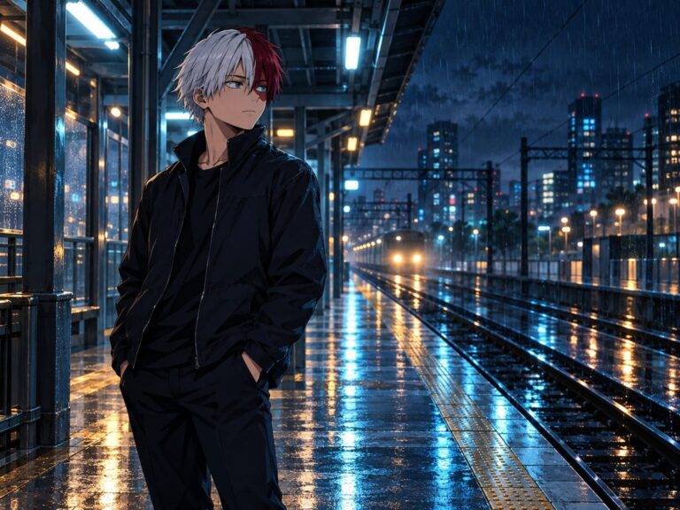 Fondo de pantalla todoroki estacion nocturna