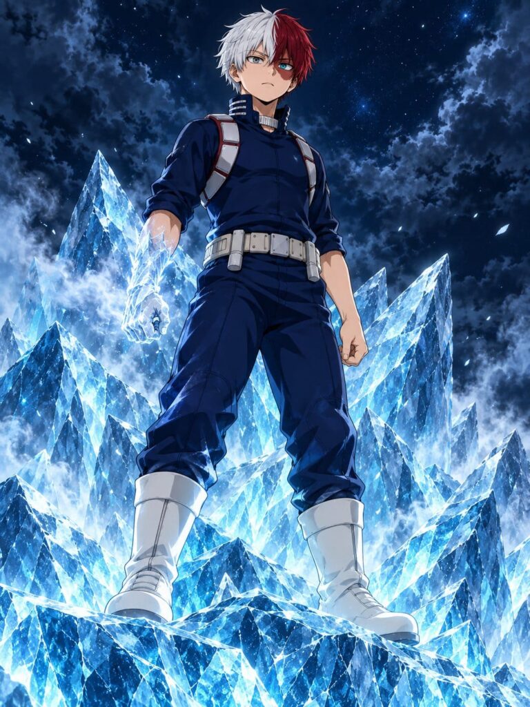 Fondo de pantalla todoroki hielo cristalino