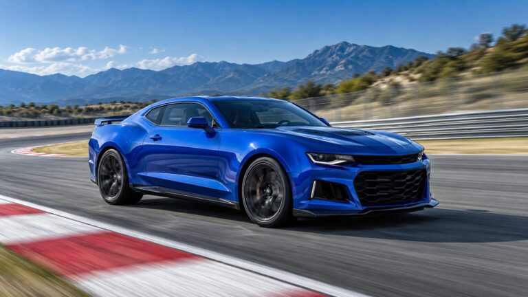 Fondo pantalla camaro azul circuito
