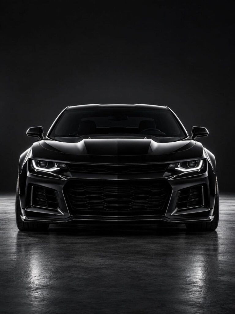 Fondo pantalla camaro negro estudio
