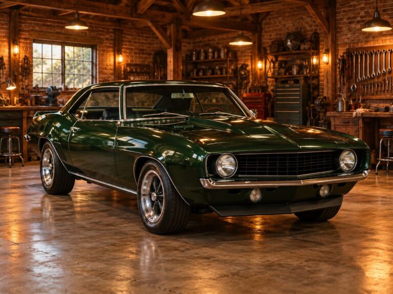 Fondo pantalla camaro verde garaje