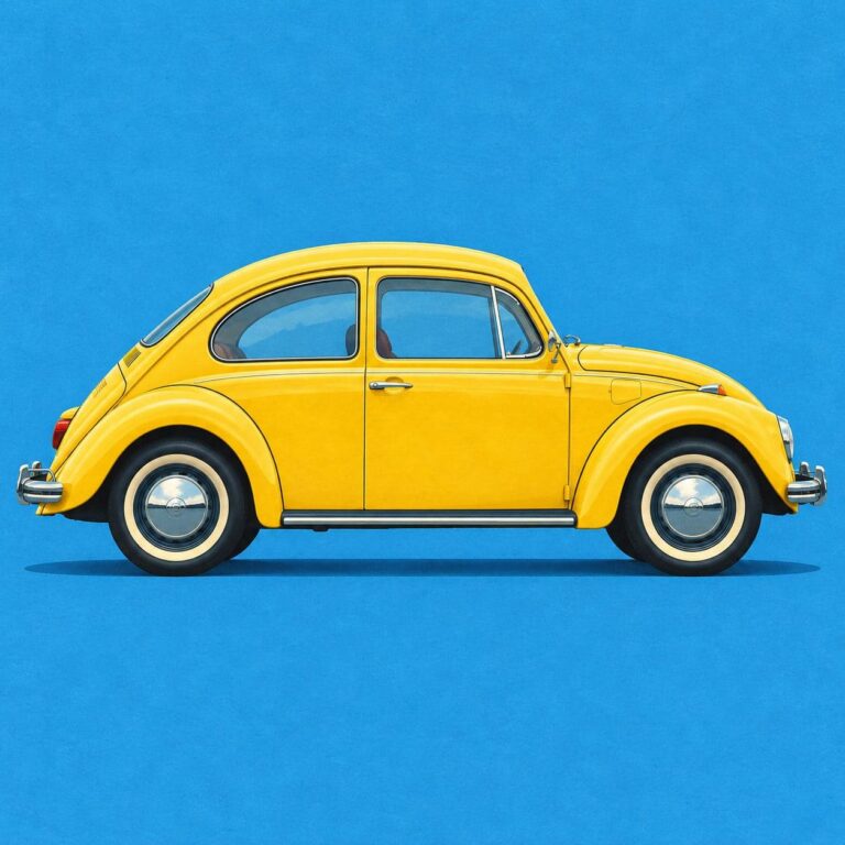 Fondo pantalla volkswagen escarabajo amarillo ilustrado