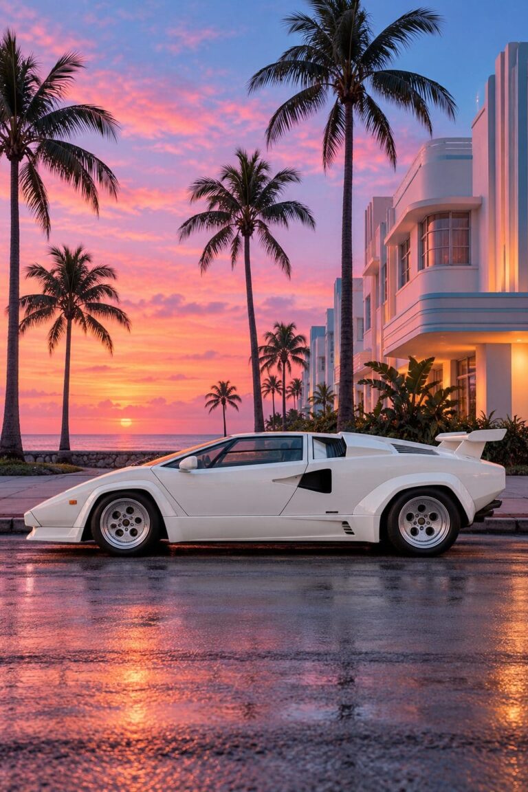 Fondos de lamborghini countach blanco retro