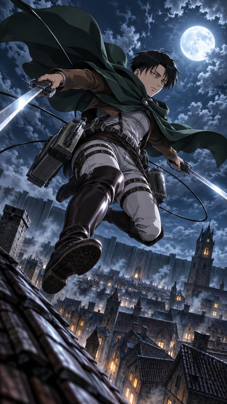 Fondos de pantalla attack on titan levi luna