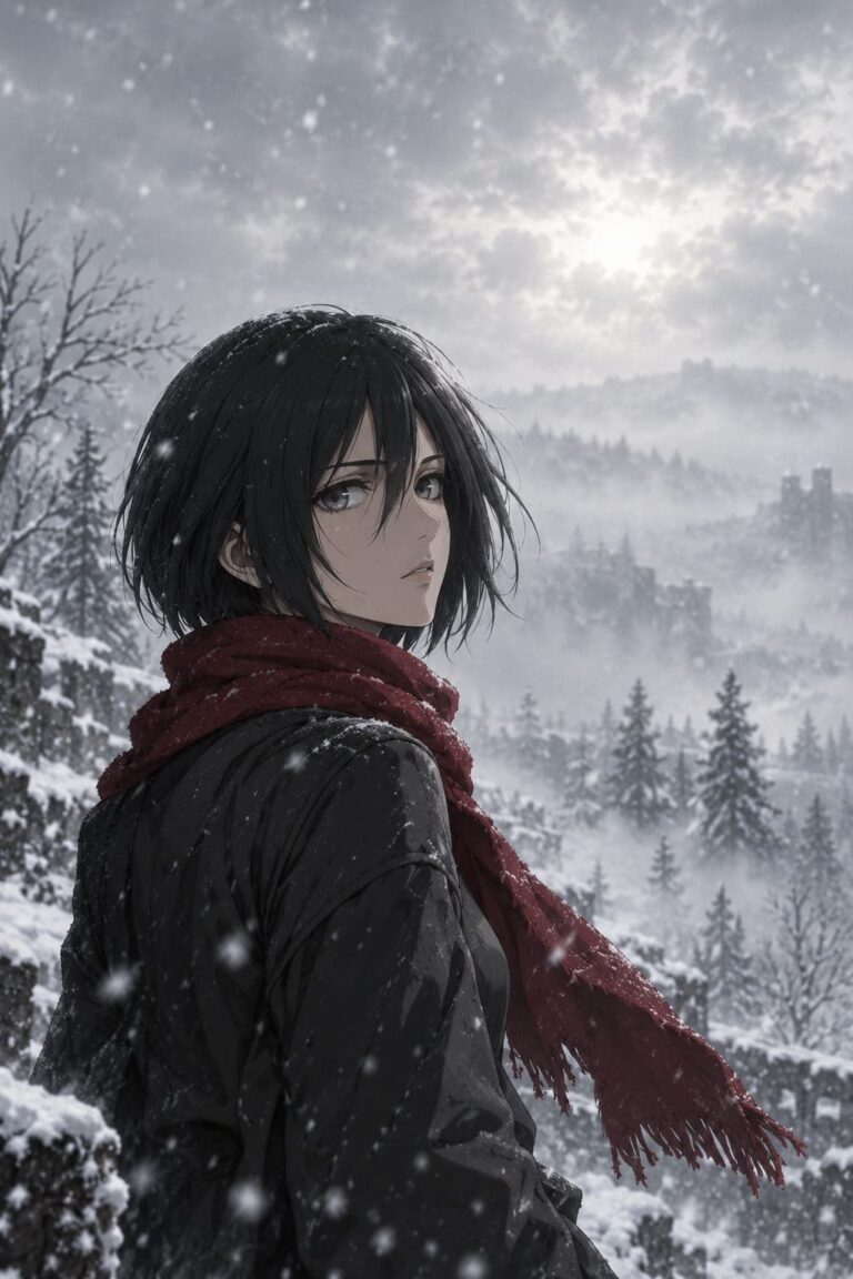 Fondos de pantalla attack on titan mikasa nieve