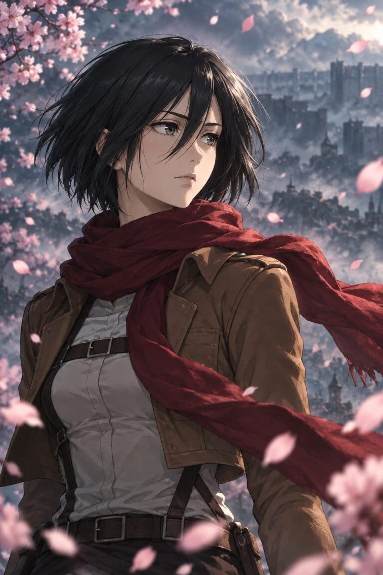 Fondos de pantalla attack on titan mikasa petalos