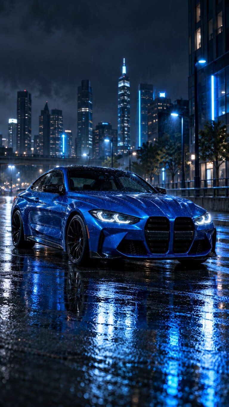 Fondos de pantalla bmw m4 azul lluvia