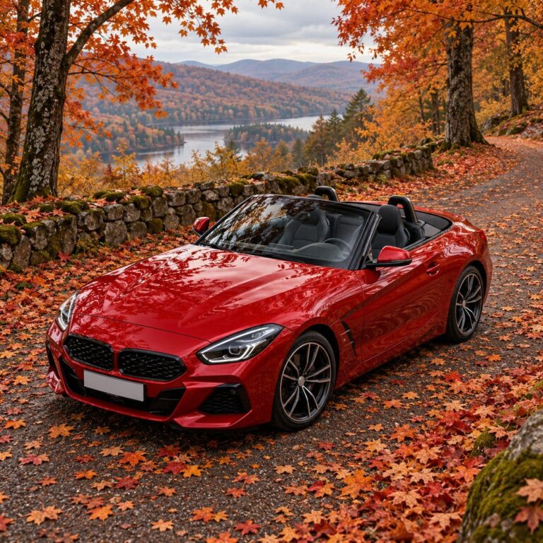 Fondos de pantalla bmw z4 rojo otono