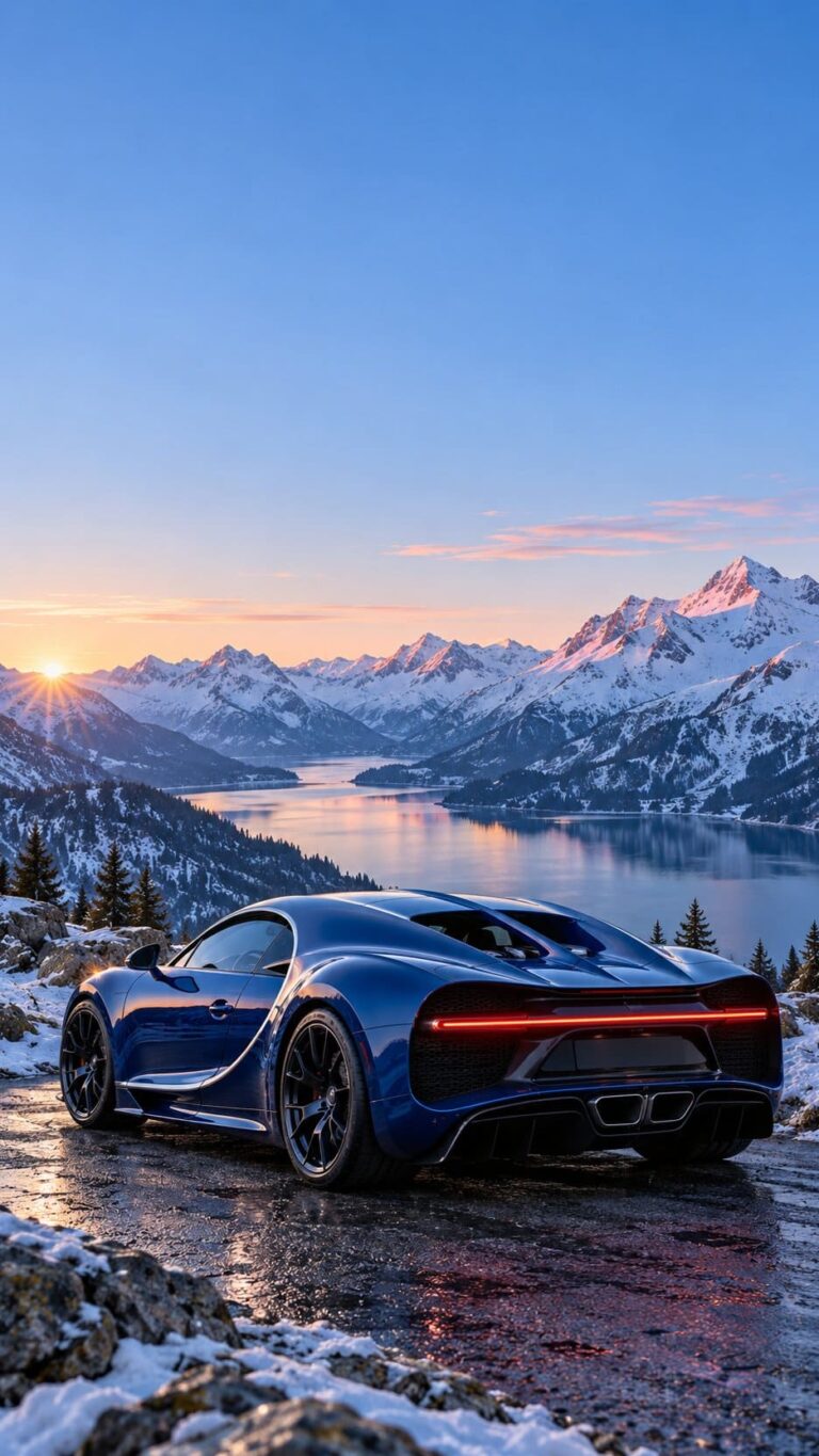 Fondos de pantalla bugatti chiron azul alpes