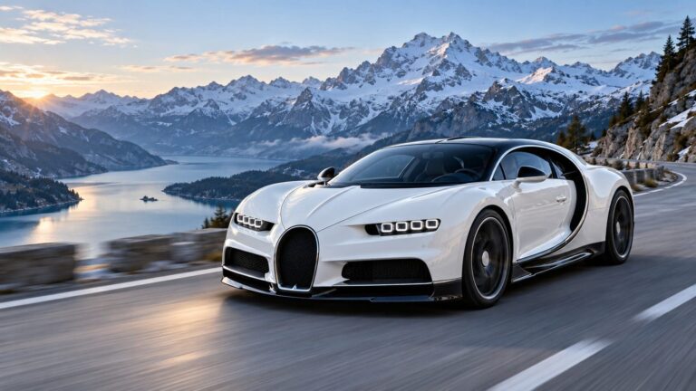 Fondos de pantalla bugatti chiron blanco alpes