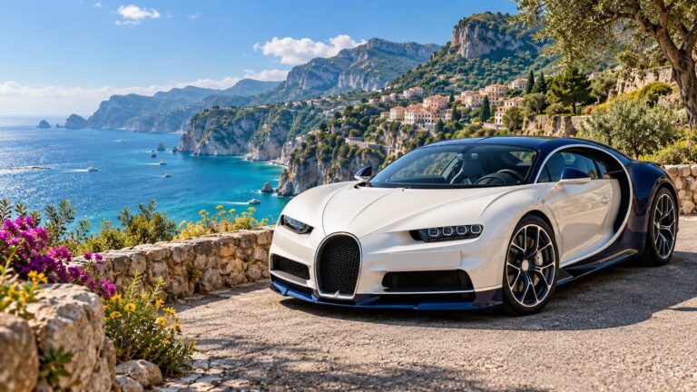 Fondos de pantalla bugatti chiron blanco costa