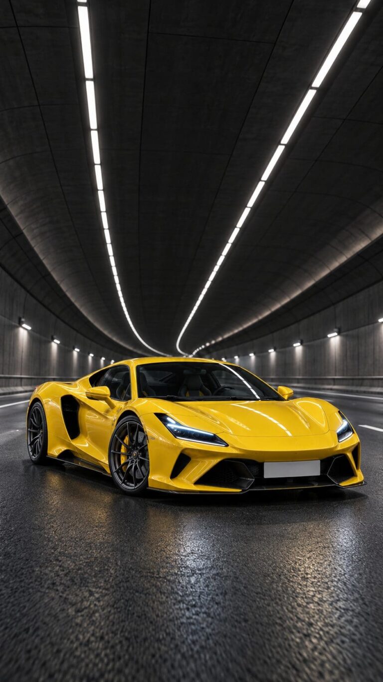 Fondos de pantalla carros deportivos amarillo tunel