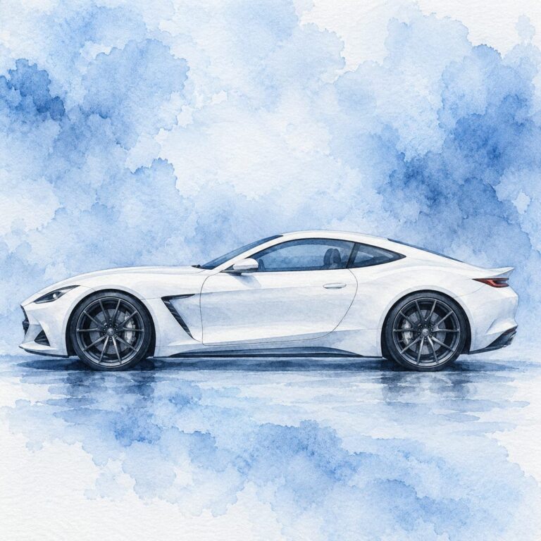 Fondos de pantalla carros deportivos blanco acuarela