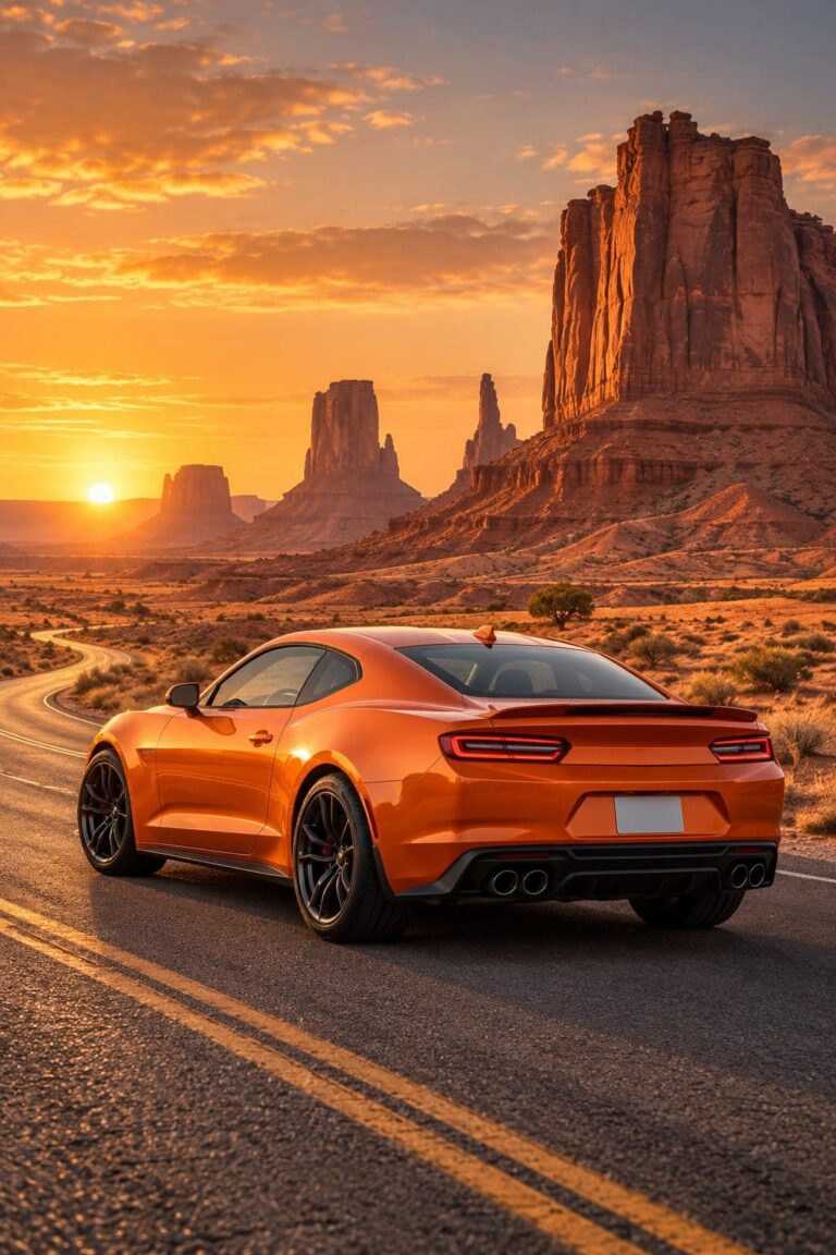 Fondos de pantalla carros deportivos naranja desierto