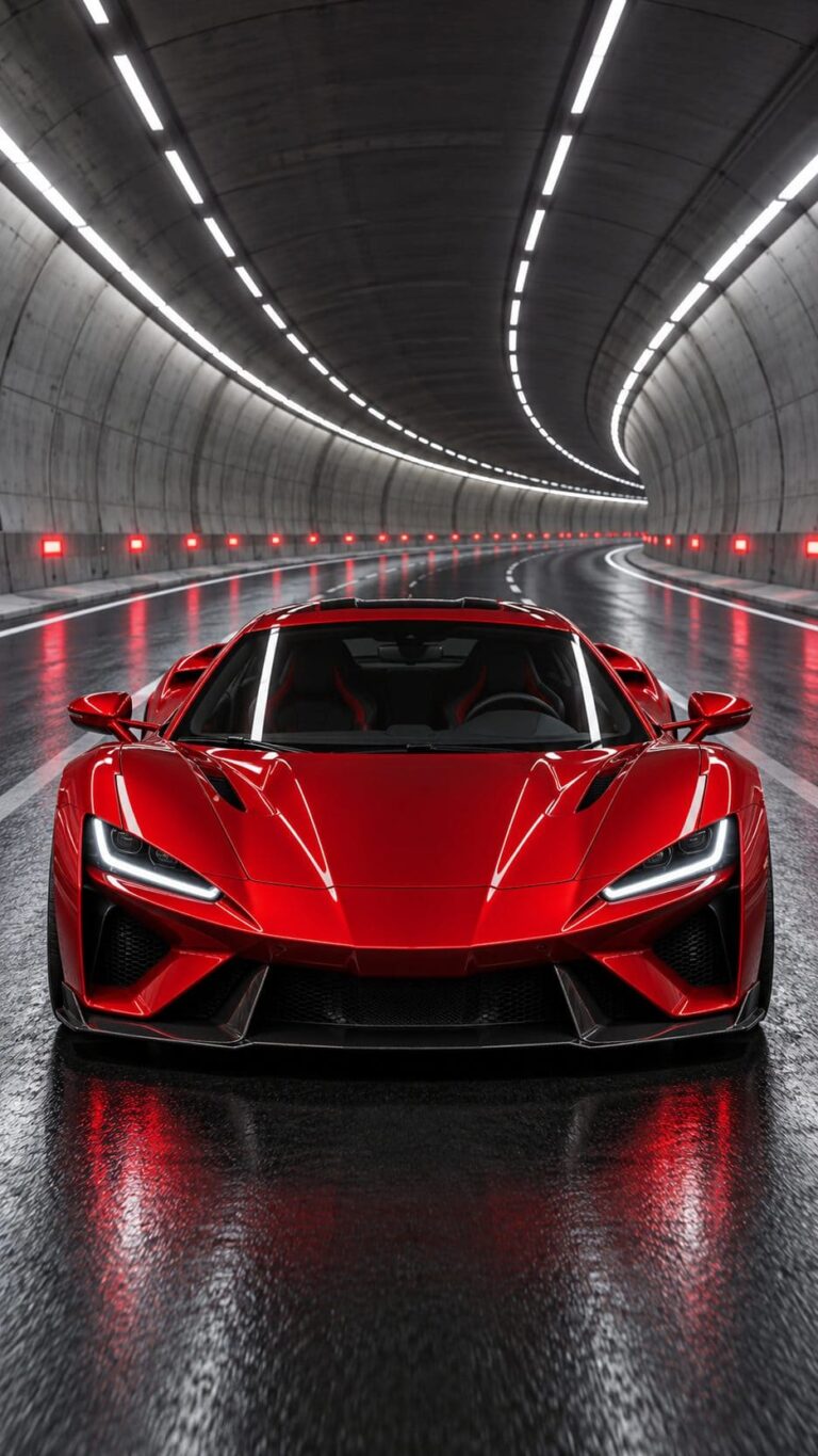 Fondos de pantalla carros deportivos rojo tunel