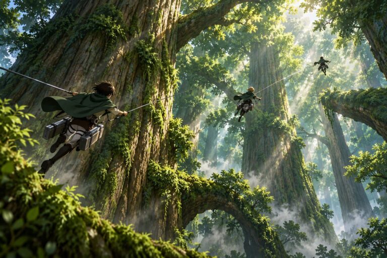 Fondos de pantalla de attack on titan exploradores bosque