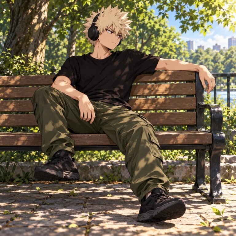 Fondos de pantalla de bakugou auriculares en parque