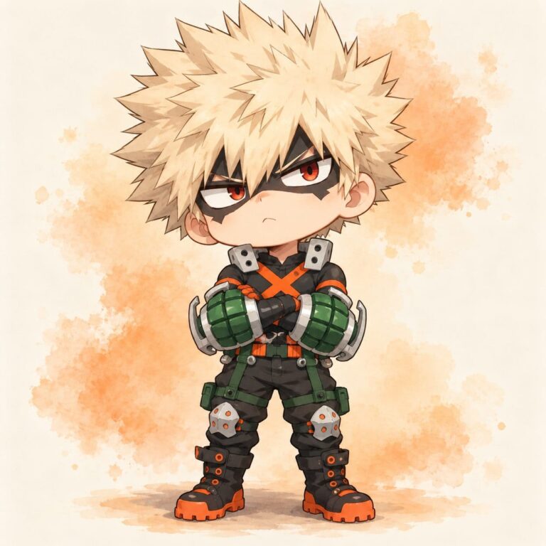 Fondos de pantalla de bakugou chibi brazos cruzados