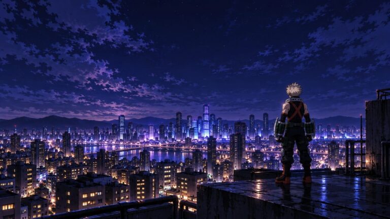 Fondos de pantalla de bakugou ciudad nocturna