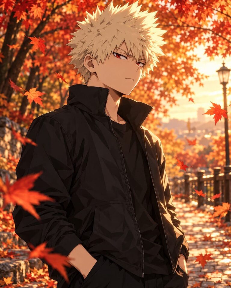 Fondos de pantalla de bakugou hojas de otono