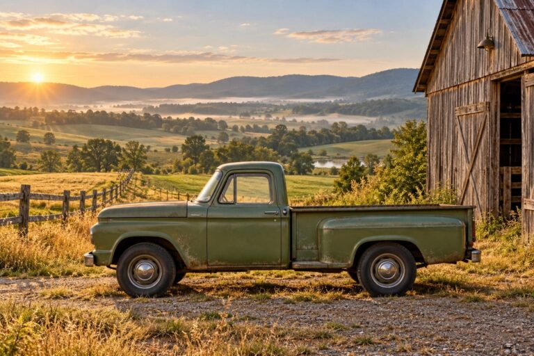 Fondos de pantalla de camionetas granja entre campos