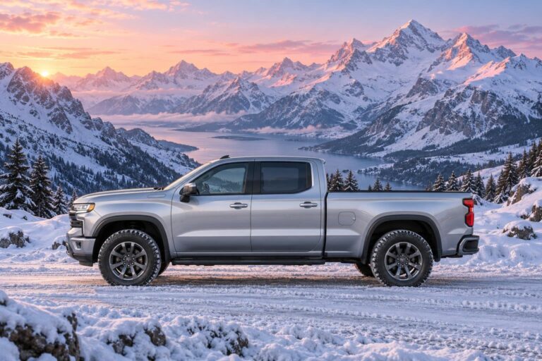 Fondos de pantalla de camionetas plateada nieve