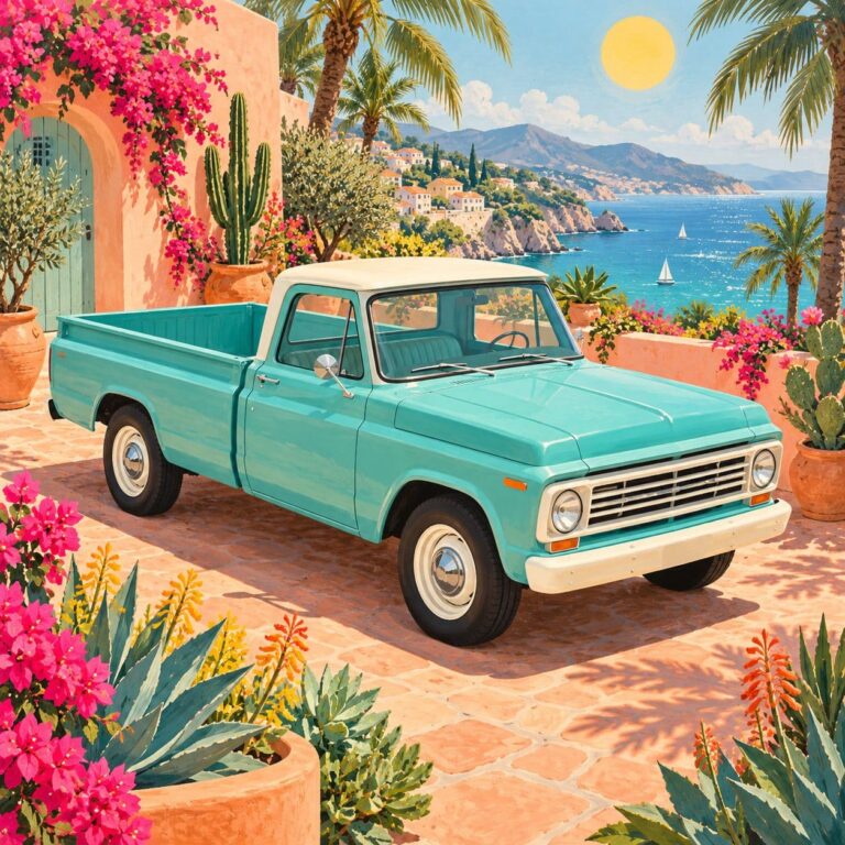 Fondos de pantalla de camionetas retro en pastel