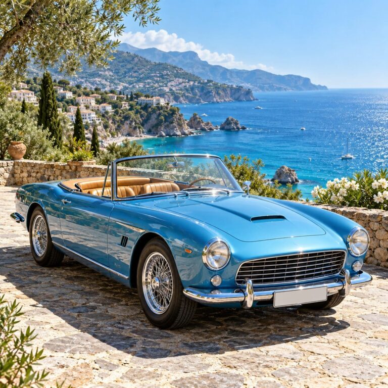 Fondos de pantalla de carros clasico azul mar