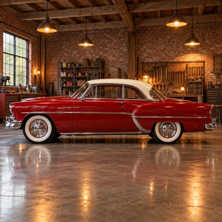 Fondos de pantalla de carros clasico rojo garaje