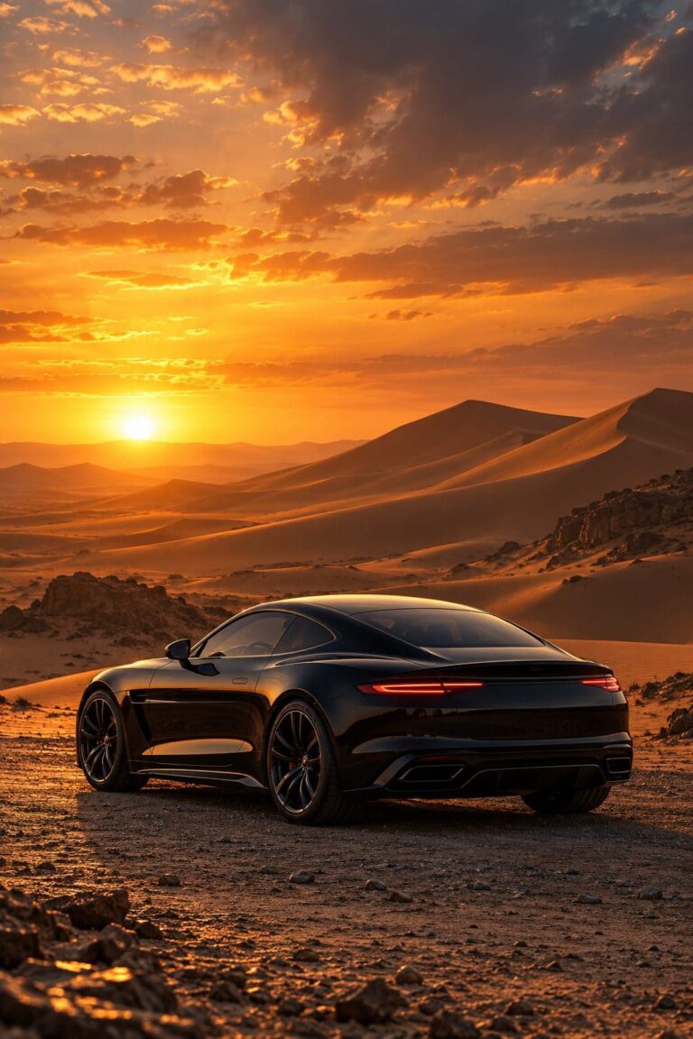 Fondos de pantalla de carros coupe negro desierto